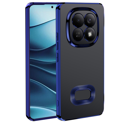Xiaomi Redmi Note 15 Pro 4G Case with Camera Protection and Logo Display - Zore Omega Cover Navy blue