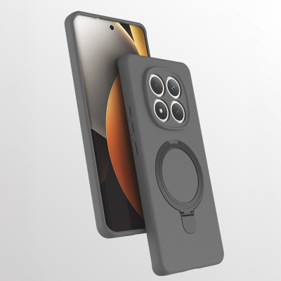 Xiaomi Redmi Note 15 Pro 4G Kılıf M-safe Şarj Özellikli Standlı Zore Samara Kapak Titanyum-Gri