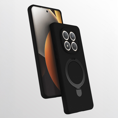 Xiaomi Redmi Note 15 Pro 4G Kılıf M-safe Şarj Özellikli Standlı Zore Samara Kapak Siyah