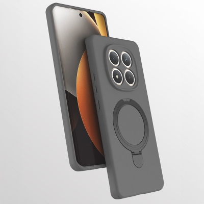 Xiaomi Redmi Note 15 Pro Case M-safe Charging Stand Zore Samara Cover Titanyum-Gri