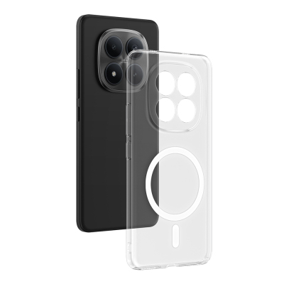 Xiaomi Redmi Note 15 Pro Kamera Korumalı M-Safe Şarj Özellikli Şeffaf Zore London Sert PC Kapak Şeffaf