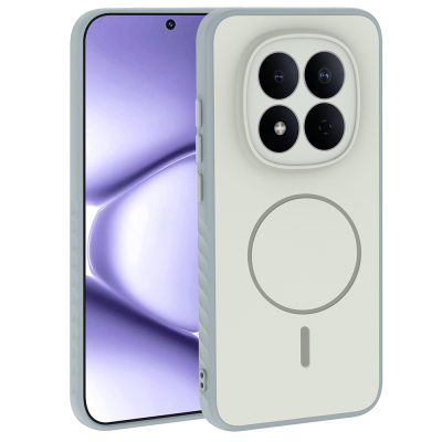 Xiaomi Redmi Note 15 Pro Kılıf M-safe Şarj Özellikli Zore Tea Kapak Gümüş