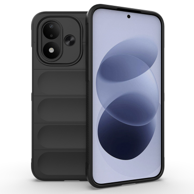 Xiaomi Redmi Note 17 Case Flexible TPU Hollow Back Design Zore Etnik Silicone Cover Black