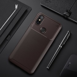 Xiaomi Redmi Note 5 Pro Kılıf Zore Negro Silikon Kapak Kahverengi