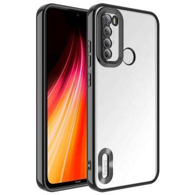 Xiaomi Redmi Note 8 Case Camera Protected Zore Omega Cover with Showing Logo Black