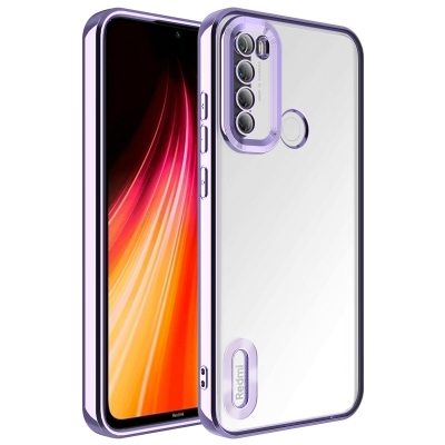 Xiaomi Redmi Note 8 Case Camera Protected Zore Omega Cover with Showing Logo Lila