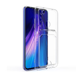 Xiaomi Redmi Note 8 Case Card Holder Transparent Zore Setra Clear Silicone Cover Colorless