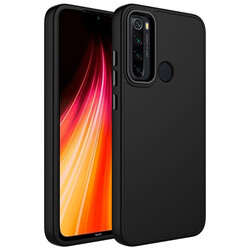 Xiaomi Redmi Note 8 Case Metal Frame and Button Design Silicone Zore Luna Cover Black