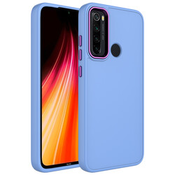 Xiaomi Redmi Note 8 Case Metal Frame and Button Design Silicone Zore Luna Cover Lila