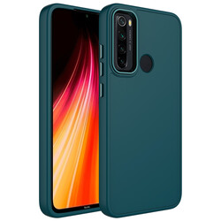 Xiaomi Redmi Note 8 Case Metal Frame and Button Design Silicone Zore Luna Cover Dark Green