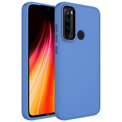 Xiaomi Redmi Note 8 Case Metal Frame and Button Design Silicone Zore Luna Cover Lavendery Gray