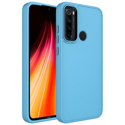 Xiaomi Redmi Note 8 Case Metal Frame and Button Design Silicone Zore Luna Cover Sierra Mavi