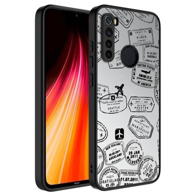 Xiaomi Redmi Note 8 Case Mirror Patterned Camera Protection Glossy Zore Mirror Cover Seyahat