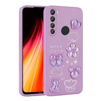 Xiaomi Redmi Note 8 Case Relief Figured Shiny Zore Toys Silicone Cover Purple