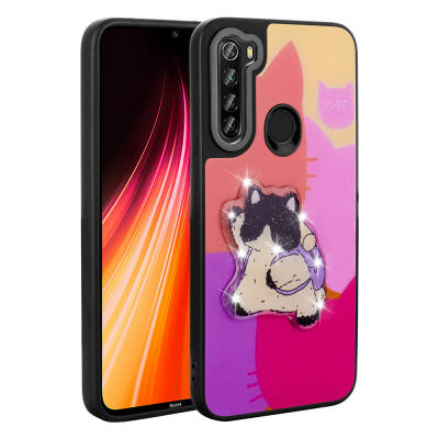 Xiaomi Redmi Note 8 Case Shining Embossed Zore Amas Silicone Cover with Iconic Figure Purple