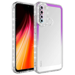 Xiaomi Redmi Note 8 Case Silvery and Color Transition Design Lens Protected Zore Park Cover Mor-Beyaz