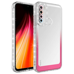 Xiaomi Redmi Note 8 Case Silvery and Color Transition Design Lens Protected Zore Park Cover Beyaz-Pembe