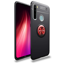 Xiaomi Redmi Note 8 Case Zore Ravel Silicon Cover Black-Red