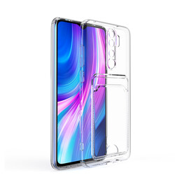Xiaomi Redmi Note 8 Pro Case Card Holder Transparent Zore Setra Clear Silicone Cover Colorless