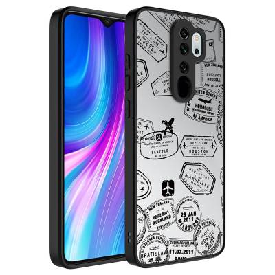 Xiaomi Redmi Note 8 Pro Case Mirror Patterned Camera Protection Glossy Zore Mirror Cover Seyahat
