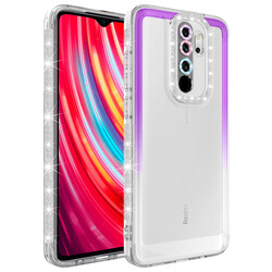 Xiaomi Redmi Note 8 Pro Case Silvery and Color Transition Design Lens Protected Zore Park Cover Mor-Beyaz