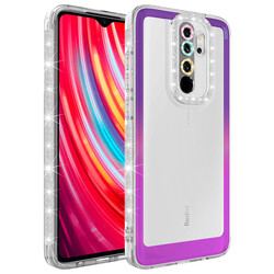 Xiaomi Redmi Note 8 Pro Case Silvery and Color Transition Design Lens Protected Zore Park Cover Mor-Pembe