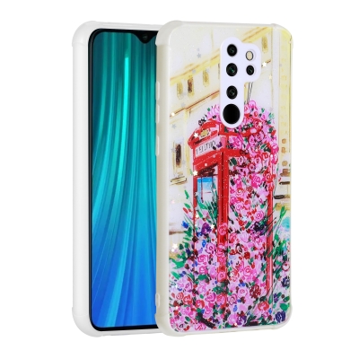 Xiaomi Redmi Note 8 Pro Kılıf Simli Desenli Kamera Korumalı Parlak Zore Popy Kapak Kulübe