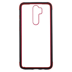 Xiaomi Redmi Note 8 Pro Kılıf Zore Tiron Kapak Siyah-Kırmızı