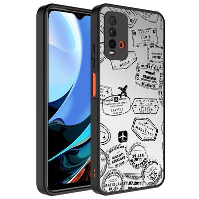 Xiaomi Redmi Note 9 4G Case Mirror Patterned Camera Protected Glossy Zore Mirror Cover Seyahat