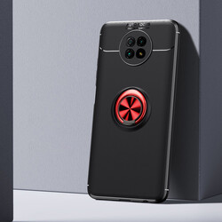 Xiaomi Redmi Note 9 5G Case Zore Ravel Silicon Cover Black-Red