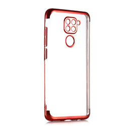 Xiaomi Redmi Note 9 Case Zore Dört Köşeli Lazer Silicon Cover Red
