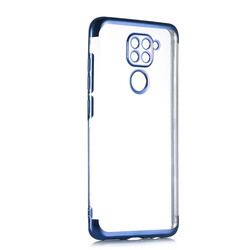Xiaomi Redmi Note 9 Case Zore Dört Köşeli Lazer Silicon Cover Blue