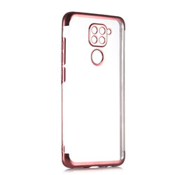 Xiaomi Redmi Note 9 Case Zore Dört Köşeli Lazer Silicon Cover Rose Gold