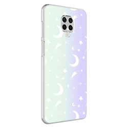 Xiaomi Redmi Note 9 Pro 5G Case Zore M-Blue Patterned Cover Moon No4