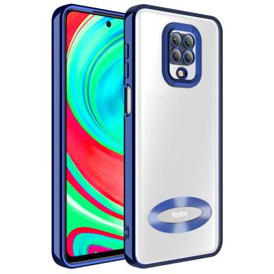 Xiaomi Redmi Note 9 Pro Case Camera Protected Zore Omega Cover with Showing Logo Navy blue