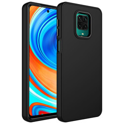 Xiaomi Redmi Note 9 Pro Case Metal Frame and Button Design Silicone Zore Luna Cover Black