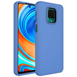 Xiaomi Redmi Note 9 Pro Case Metal Frame and Button Design Silicone Zore Luna Cover Lavendery Gray