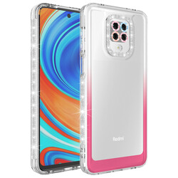 Xiaomi Redmi Note 9 Pro Case Silvery and Color Transition Design Lens Protected Zore Park Cover Beyaz-Pembe
