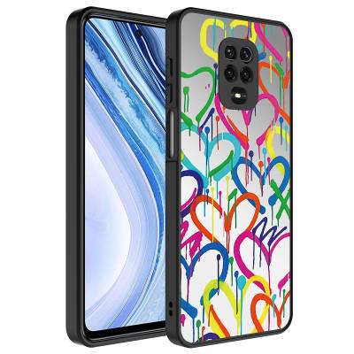 Xiaomi Redmi Note 9S Case Mirror Patterned Camera Protection Glossy Zore Mirror Cover Kalp