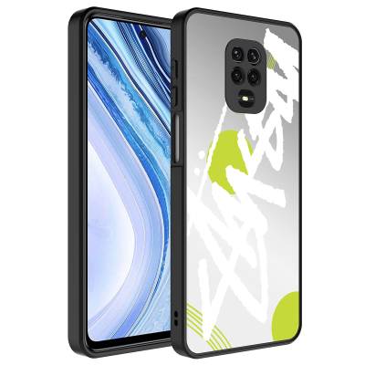 Xiaomi Redmi Note 9S Case Mirror Patterned Camera Protection Glossy Zore Mirror Cover Yazı