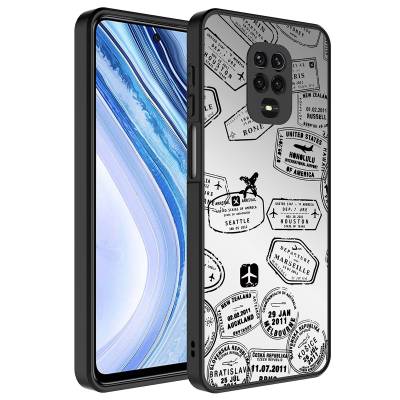 Xiaomi Redmi Note 9S Case Mirror Patterned Camera Protection Glossy Zore Mirror Cover Seyahat