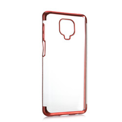 Xiaomi Redmi Note 9S Case Zore Dört Köşeli Lazer Silicon Cover Red