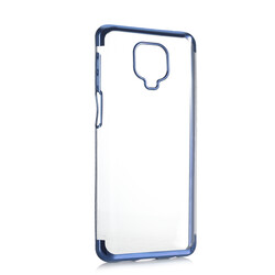 Xiaomi Redmi Note 9S Case Zore Dört Köşeli Lazer Silicon Cover Blue