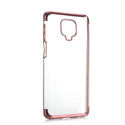 Xiaomi Redmi Note 9S Case Zore Dört Köşeli Lazer Silicon Cover Rose Gold