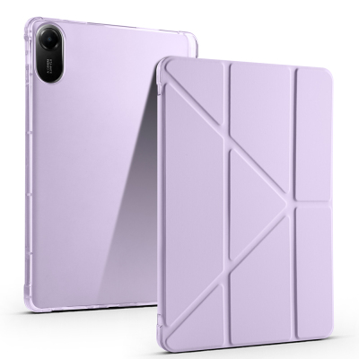 Xiaomi Redmi Pad 2 Kılıf Zore Tri Folding Kalem Bölmeli Standlı Kılıf Lila