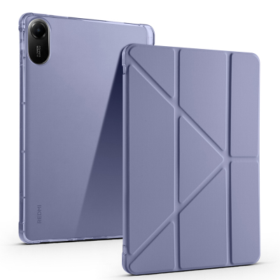 Xiaomi Redmi Pad 2 Kılıf Zore Tri Folding Kalem Bölmeli Standlı Kılıf Mor