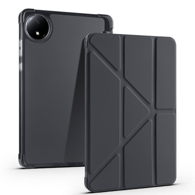 Xiaomi Redmi Pad SE 8.7 Case Zore Tri Folding Stand Case with Pen Compartment Black