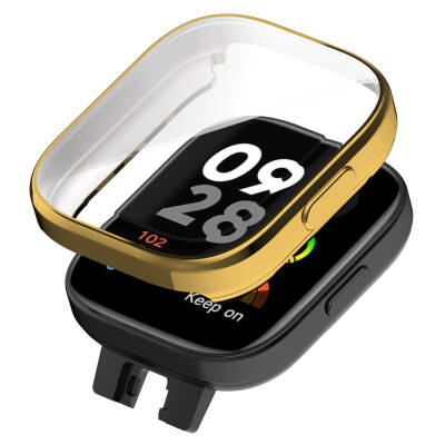 Xiaomi Redmi Watch 3 360 Derece Korumalı Kasa ve Ekran Koruyucu Zore Watch Gard 30 Gold