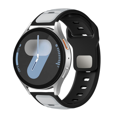 Xiaomi Redmi Watch 5 Active Zore KRD-135 22mm Silikon Kordon Strap Kayış Gümüş-Siyah