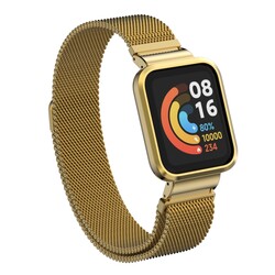 Xiaomi Redmi Watch (Mi Watch Lite) Zore KRD-58 Metal Cord Gold